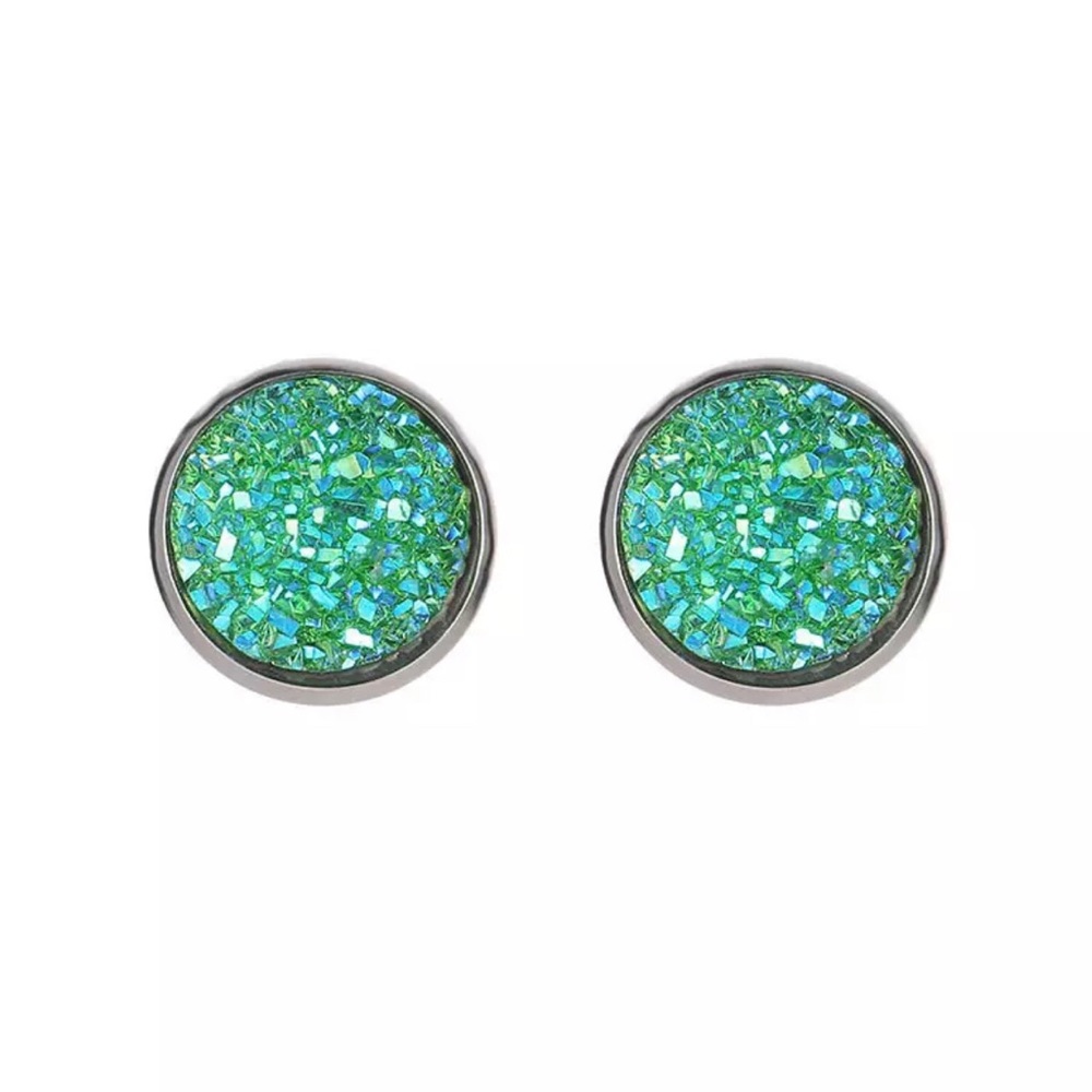 ❗️BOGO FREE Aqua Blue Druzy Earrings - Picture 2 of 4